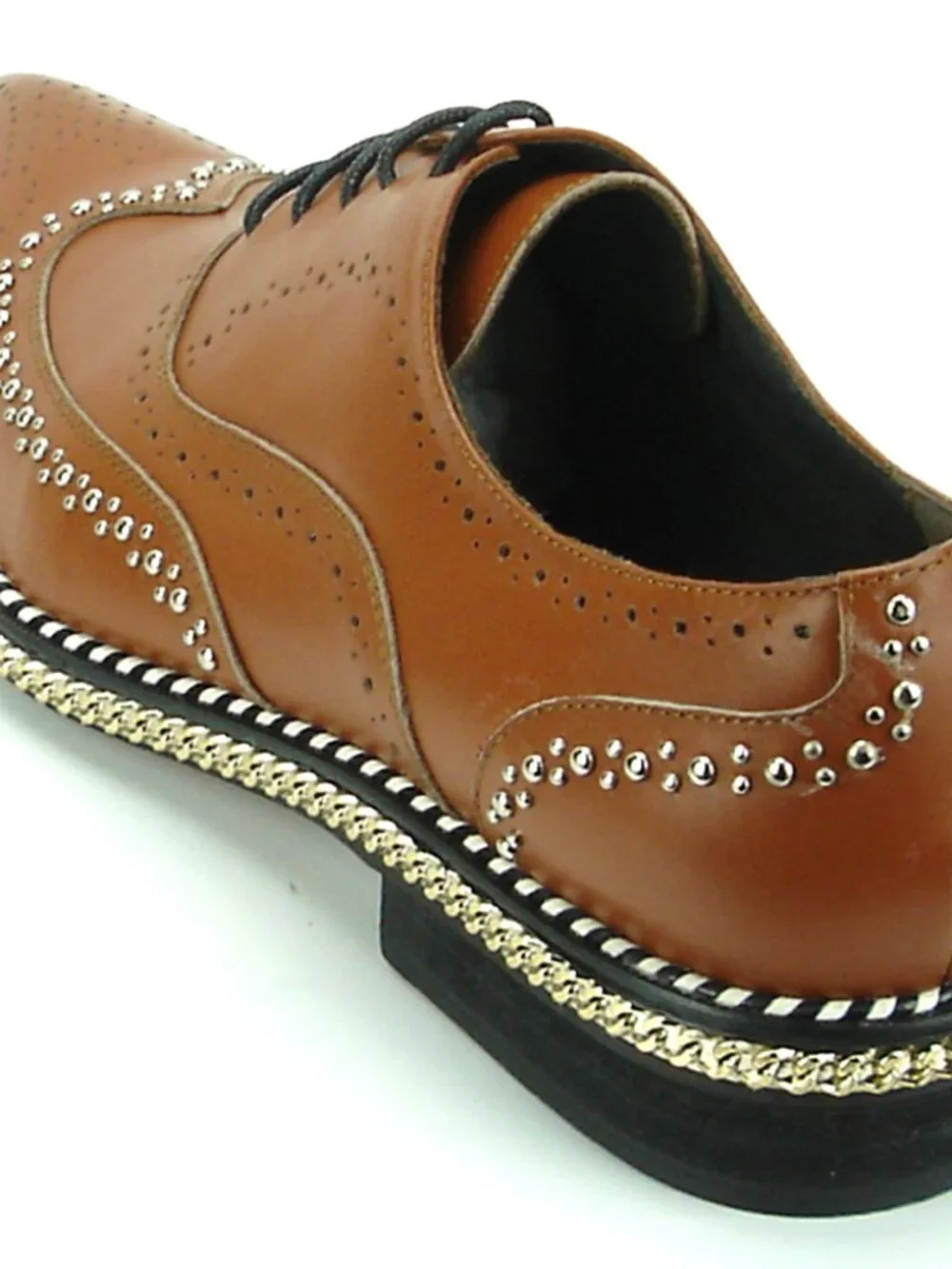 FI-7201 Tan Genuine Leather Lace up Wing Tip Fiesso by Aurelio Garcia
